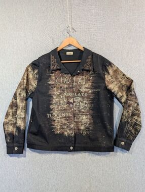 Cactus Western Bling Jacket Women's XL Black All Over Graphic